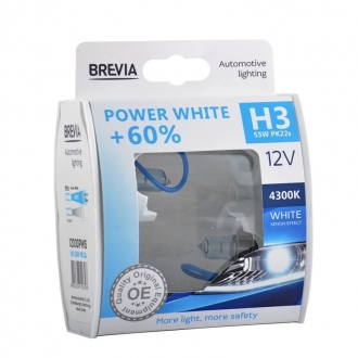 12030PWS BREVIA Галогеновые лампы BREVIA H3 12V POWER WHITE +60% 12030PWS