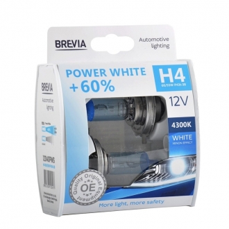 12040PWS BREVIA Галогеновые лампы BREVIA H4 POWER WHITE +60% 12040PWS