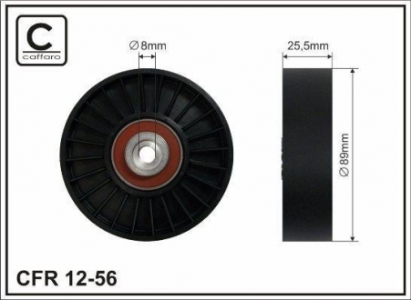 12-56 CAFFARO Ролик направляющий ручейкового ремня Volvo 850/V70/S80 (бензин)