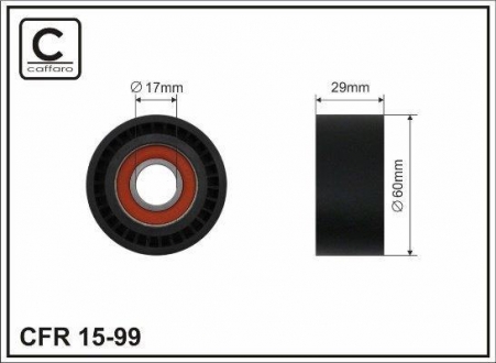 15-99 CAFFARO Ролик натяжителя ручейкового ремня BMW 7 E65/E66 4.0d/4.5d 02-