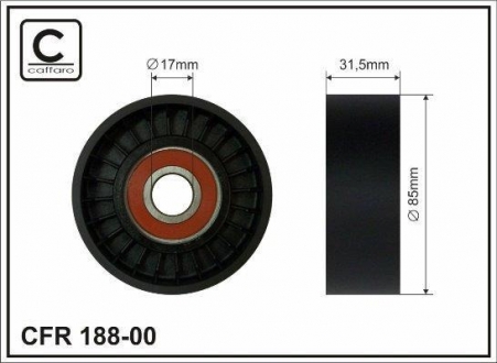 188-00 CAFFARO Ролик натяжной ГРМ Nissan Patrol 97.10- Y61, 3.0TDI