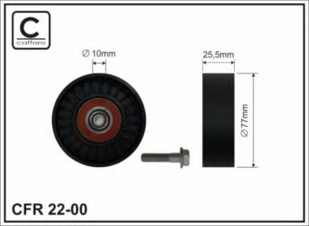 22-00 CAFFARO Ролик паразитный ручейкового ремня Citroen/Peugeot/Fiat/Lancia 1.8/2.0/2.2 99-