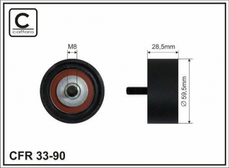 Отклоняющий ролик (пластик) Audi 80,100,A6,S6 CAFFARO 3390