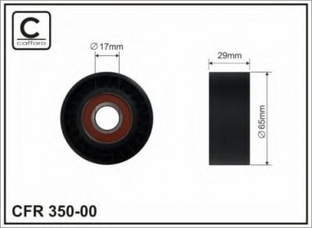 350-00 CAFFARO Ролик натяжитель ручейкового ремня Ford TRANSIT 2.4 TDCi 7.06-7.09