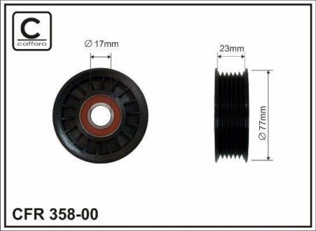 358-00 CAFFARO РОЛИК поликлинового ремня X2.5-3.0XE