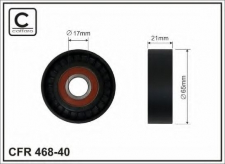 468-40 CAFFARO 65x17x21 Ролік поліклинового паска BMW 3(E46)/5(E60) 2.5/3.0D 03-