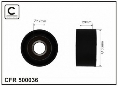 500036 CAFFARO Натяжний ролик BMW X3 (E83)/520 (E61)/520 (E60)/X5 (E70)/ X6 (E71,E72)