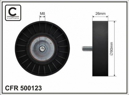 500123 CAFFARO Ролик обводной ремня агрегатного AUDI A4, A6; SEAT EXEO/ST 1.6/1.8/2.0 11.00-