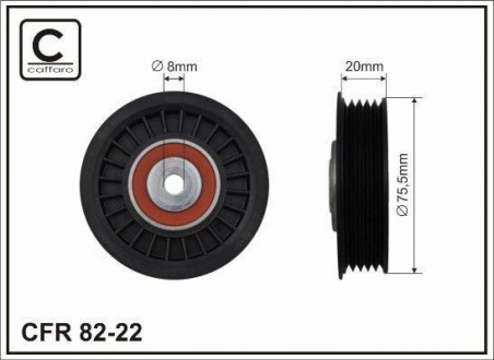 82-22 CAFFARO Ролик натяжителя ручейкового ремня Audi A4, VW Bora, Golf, Passat 1.9TDI