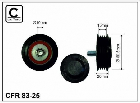 83-25 CAFFARO Натяжной ролик VW/AUDI 1.6, 1.8, 2.0, 1.9TDI 95-