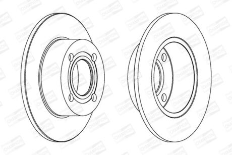 561312CH CHAMPION CHAMPION VW Диск тормозной задн. 10mm Audi 80/100 82-96