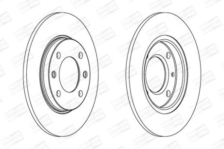 561555CH CHAMPION CHAMPION PEUGEOT Диск тормозной задний 206,306Citroen ZX,Xsara