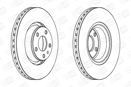 562265CH-1 CHAMPION CHAMPION VW Диск тормозной передн.вент. Audi A6,A8 97-