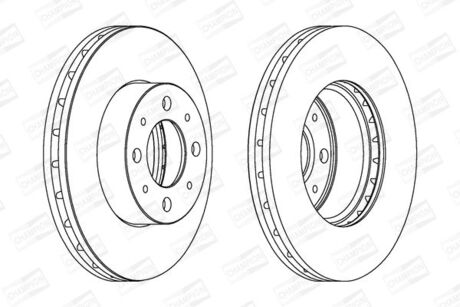 562296CH CHAMPION CHAMPION FIAT Диск тормозной передн.500 07-,Panda 04-,Ford Ka 08-