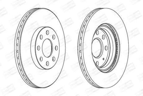 562304CH CHAMPION CHAMPION OPEL Диск тормозной передний Corsa D 06-,Fiat Grande Punto 05-