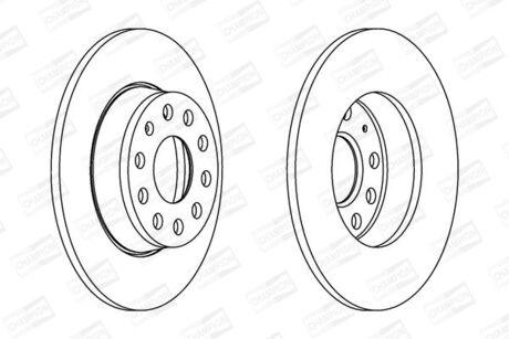 562614CH CHAMPION CHAMPION VW Диск тормозной задн.Audi A3 08-Golf VI 08-, Caddy IIISkodaSeat