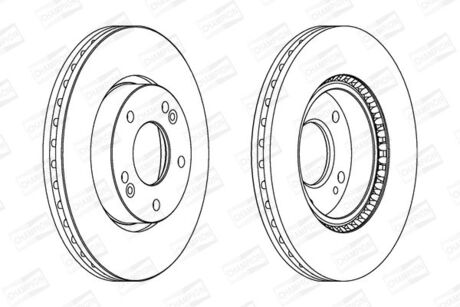 562625CH CHAMPION CHAMPION HYUNDAI Тормозной диск передн.Coupe,i30,Tucson,Kia Carens II,III,Cerato,Magentis,Soul,Ceed,Sportage (280*26)