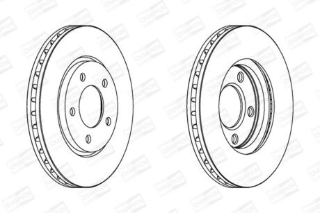 CHRYSLER Диск тормозной передн.&quot;15&quot; 281*28 Voyager IV,Dodge Caravan 00- CHAMPION 563030CH