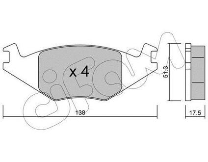 822-047-0 CIFAM CIFAM VW тормозные колодки передн. Golf II, Polo -90Seat Ibiza,Cordoba (17,3mm)