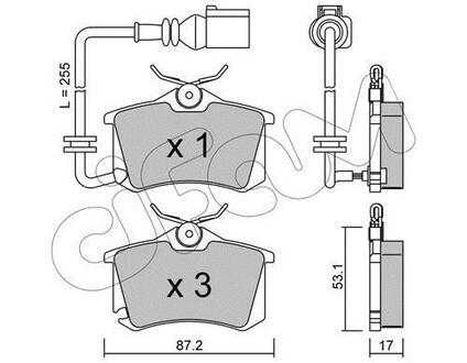 822-100-4 CIFAM Тормозные колодки зад. Caddy III/IV/Passat/Audi A4/A6 (Lucas)