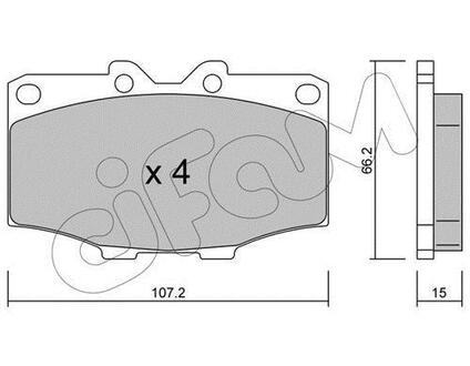 822-109-0 CIFAM Тормозные колодки зад. Toyota Land Cruiser 84-