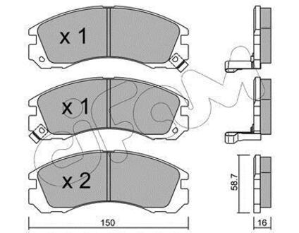 822-134-0 CIFAM CIFAM MITSUBISHI Тормозные колодки передн.Pajero 90-,L200/400, Galant , Lancer