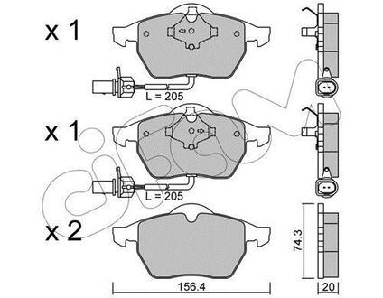 822-181-3 CIFAM Тормозные колодки перед Passat B5/Audi A4/A6 00-05