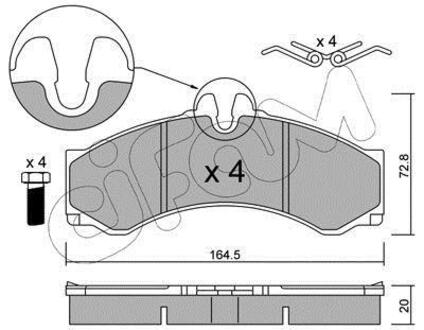822-262-1 CIFAM Тормозные колодки перед/зад Sprinter/LT 96-06 (спарка)/Vario 2.9TD