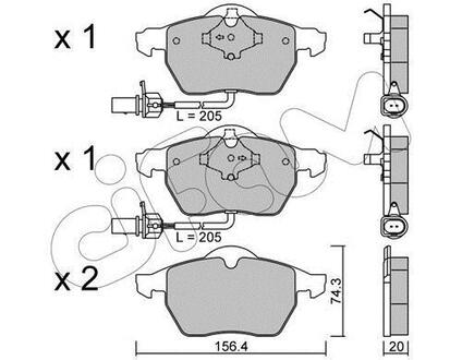 822-314-0 CIFAM Тормозные колодки перед Passat B5/Audi A4/A6 00-05