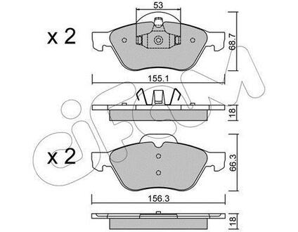 822-335-0 CIFAM CIFAM RENAULT Колодки тормозные передние Laguna II,III,Megane II,Scenic II 1.5dCi/2.0 16V 01-