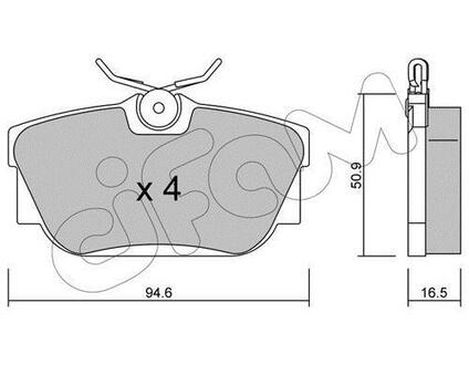 822-346-0 CIFAM Тормозные колодки зад. T4 >98 (57,5x94,9) (Lucas)