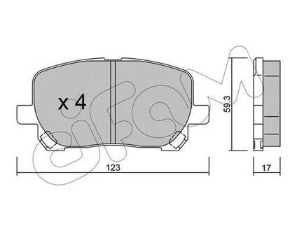 822-427-0 CIFAM Колодки тормозные перед. Avensis (01-05)