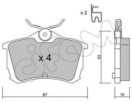 822-465-0 CIFAM Тормозные колодки зад. Honda Accord 98-08 (TRW)