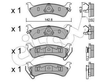 822-527-0 CIFAM CIFAM JEEP Тормозные колодки задние Grand Cherokee