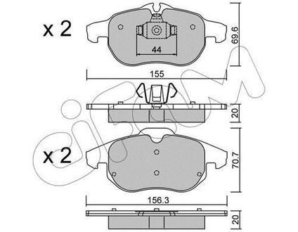 OPEL Тормозные колодки передн.Vectra C, Astra H, Zafira B FIAT Croma 05- SAAB 9-3 CIFAM 822-540-0