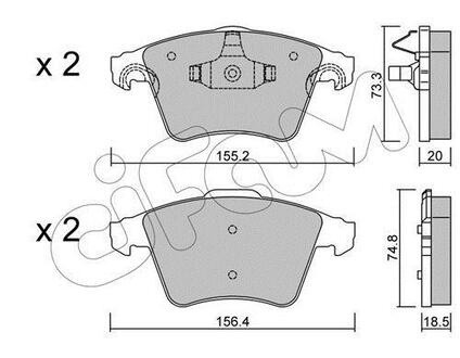 822-552-3 CIFAM CIFAM VW тормозные колодки передн.T5 1.9,2.5TDI 03- (без датчик.)