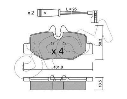 822-576-0K CIFAM CIFAM DB Тормозные колодки задн.Vito 03- (с датч.)