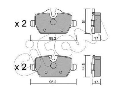 822-641-0 CIFAM CIFAM BMW Тормозные колодки задн.E87(1-serie), E90(3-serie)