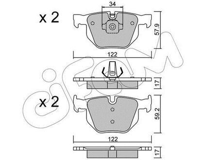 822-644-4 CIFAM Колодки тормозные задн. X F16/X F15/X E71/X E70 06-19