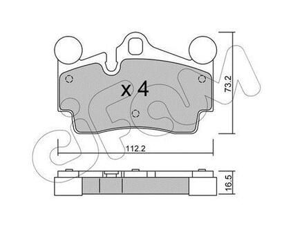 822-655-0 CIFAM Тормозные колодки зад. Audi Q7/Touareg/Cayenne (Brembo) (112,2x73,2x16,2)