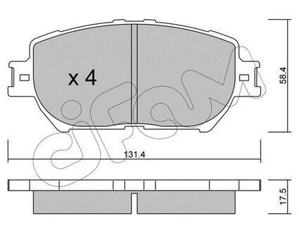 822-751-0 CIFAM Тормозные колодки перед. Toyota Camry 96-06 (akebono)