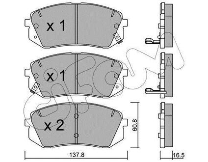 822-783-0 CIFAM Тормозные колодки перед. Kia Carens 07-/Sportage 04- (mando)