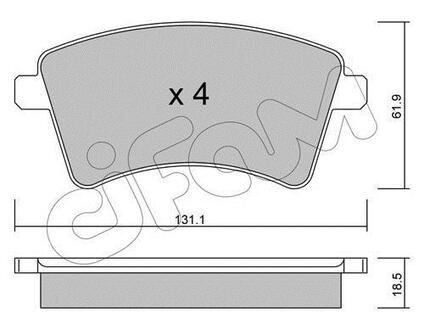 822-812-0 CIFAM Тормозные колодки перед. Kangoo 08- (R15/R16)