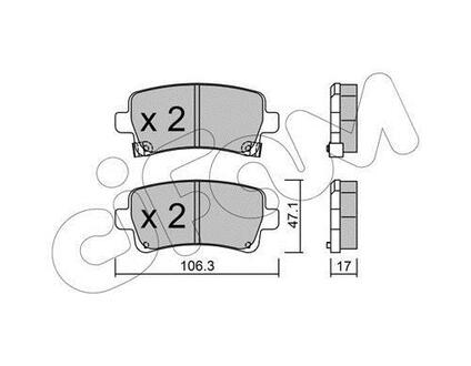 822-844-0 CIFAM Тормозные колодки задние Opel Insignia 08- (TRW)