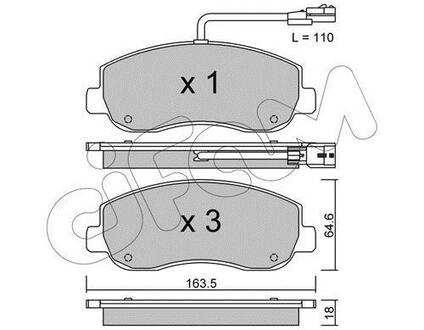 822-898-0 CIFAM Тормозные колодки передние Renault Master III/Opel Movano 10-