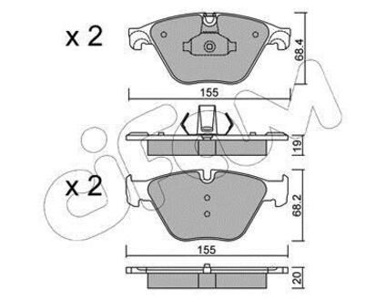 822-918-0 CIFAM Тормозные колодки перед. BMW 5 (F10) 10- (ATE) (155,1x68,5x18,9)