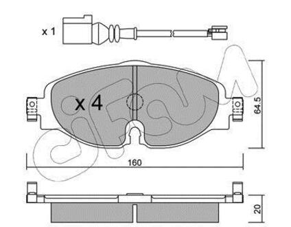 822-950-0K CIFAM CIFAM VW К-т передних торм. колодок (с датч.) Golf VII, AUDI A3 13-, SKODA Octavia 12-