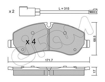 822-990-0 CIFAM CIFAM FORD Тормозные колодки передн.Transit 2.2TDCi 12-