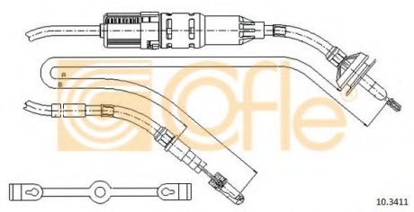 10.3411 COFLE Трос сцепление VW Golf / Jetta Diese -91