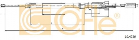 10.4726 COFLE Трос ручного тормоза перед. Ducato/Boxer 02-06 (диск.) (1463/645) COFLE 10.4726